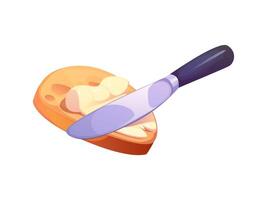 Process of spreading butter on a slice of bread vector