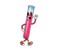 Groovy school flask character with red liquid vector