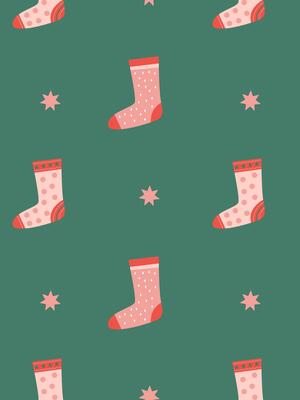 pattern with cute colored socks for the Christmas holidays