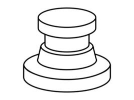 Hand drawn cute outline illustration emergency caution red button. Danger alarm press button. Flat problem warning sign line art doodle. Security breach. Stop signal. Launch or start. Isolated. vector