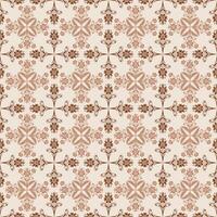 Elegant Seamless Brown Floral Damask Pattern in Beige Background Design vector