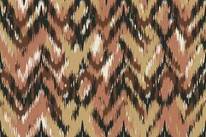 Seamless Ikat Fabric Pattern with Ethnic Tribal Geometric Design vector