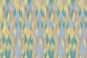 Seamless colorful ikat fabric pattern, traditional tribal fabric design, abstract geometric ornaments for bohemian style, home decor fabric and fashion fabric. vector