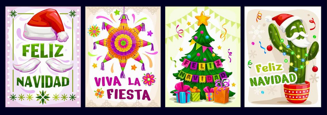 Hispanic Christmas, Feliz Navidad retro greetings