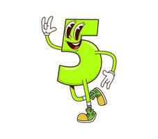 Math number five character radiating positivity vector