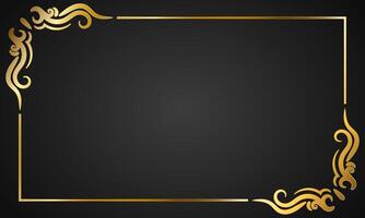 golden frame design with black background vector