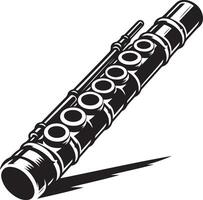 Classy Single Flute in Black Silhouette A Minimalist Art Piece vector