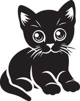 Banners, Cat Design for Gift Wrapping, Cat Graphic for Clothing Patterns, Silhouette of Cat in Profile, vector