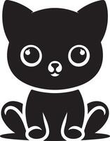 Logo Design, Abstract Feline Silhouette for Digital Projects, Cat with Pointed Ears Silhouette, vector