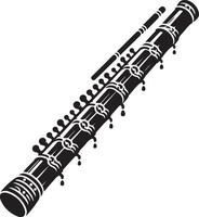 Elegant Black Silhouette of a Single Flute in Minimalist Design vector