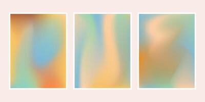Minimal liquid waves with vibrant retro colors. Gradient background collection with colorful waves. Set of mesh gradient backgrounds for modern web and print use. vector