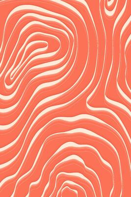 Linear stylized salmon fillet texture. Abstract soft pink background. Perfect for sushi restaurant designs and fish packaging.
