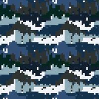 Military camouflage pixel texture for hunting apparel. Abstract army background pattern for tactical clothing. vector