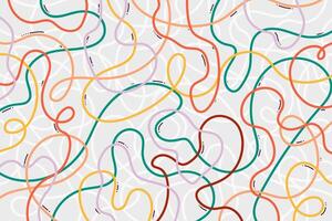 Colorful spaghetti and ramen design isolated on a white background.Abstract noodle background with wavy lines. Creative playful geometric art. vector