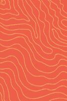 Abstract hand drawn salmon fillet texture background with stylized lines. Raw fish meat in pink - orange tones. vector
