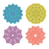 Colorful mandala collection with bohemian vibes. Outline design for coloring books, yoga planners, and patterns. vector