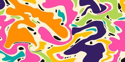 Groovy waves and dots. Colorful abstract design with psychedelic trippy vibes isolated on white background. Simple liquid design. vector
