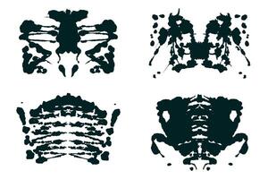 Ink symmetrical hand brushed design. Geometrical silhouette for psychological test. vector