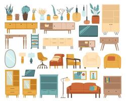 Different furniture for creating an interior in one style vector