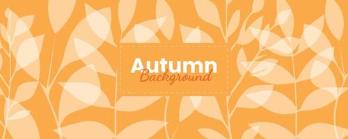 Minimal simple autumn background with fallen dry white leaves on yellow backdrop. Horizontal abstract banner with copy space for text autumn sale bright vibrant banner, poster, cover design template vector