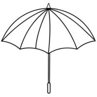 prompt a simple umbrella with clear, bold sections, outlined for kids to color the design is in vector