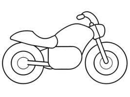 motorcycle with the rear wheel closer to the viewer, three-quarter view, illustration line vector