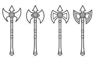 4 difference of axe, illustration line art vector