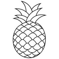 a coloring page of an food pineapple with no color just black lines, illustration line art vector