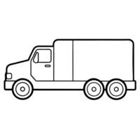 camion visto di profilo, illustration line art vector