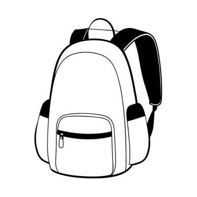 backpack, illustration line art