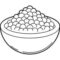 a coloring page of an food quinoa with no color just black lines, illustration line art vector