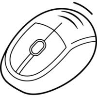 wireless, futuristic computer mouse, illustration line art vector