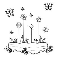 an intricate pattern where butterflies are nestled among thick forest vegetation, landing on vector