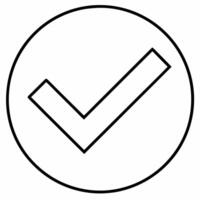 check mark in the circle, illustration line art vector