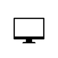 Computer monitor icon isolated on white background. PC screen sign symbol vector