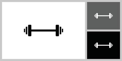 Black barbell icon with background variations. vector