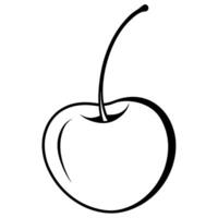 3d rendering of dynamic cherry with silhouette beautiful line art, illustration line art vector