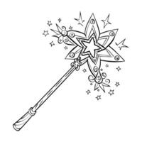 wand, illustration line art vector