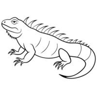 a marine iguana swimming, with rough skin and visible spikes along its back, illustration vector
