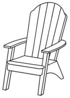 a coloring page of an adirondack with no color just black lines, illustration line art vector