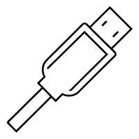 a usb connector icon on white background, illustration line art vector