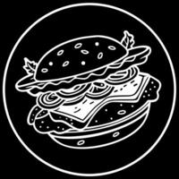 floating burger isolated on black wooden background ingredients of a delicious burger with ground vector