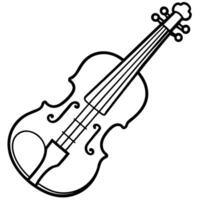prompt a violin with bold, simple lines, outlined for easy coloring the entire design is black and vector