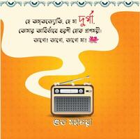 happy Mahalaya with Durga mantra vector