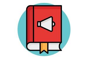 Audiobook colored outline icon. book with speaker. icon related to online course. education elements illustration vector
