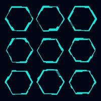 Collection technology futuristic frame HUD technology cyberpunk design element. vector