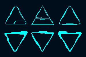 Abstract frames technology futuristic interface triangle shape. HUD modern design. vector