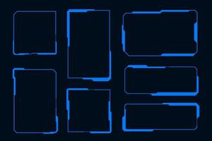 Scifi elements. HUD screen futuristic digital interface contol panel. Blue frame technology. vector