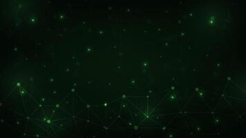 Digital technology future Ai big data green background, interconnection network concept. vector