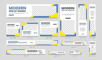 Business web banners template set. Vertical, horizontal and square ads template layout. vector